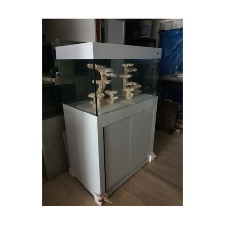 Aquarium 1 m avec meuble blanc